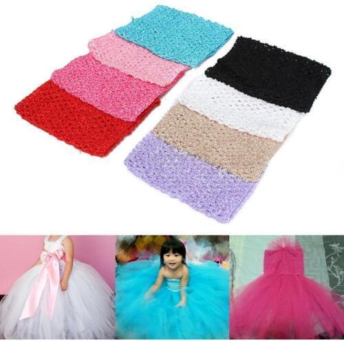 9"Crochet Tube Top Elastic Waistband Headband Hair Band Girls Tutu Skirt 1Pc