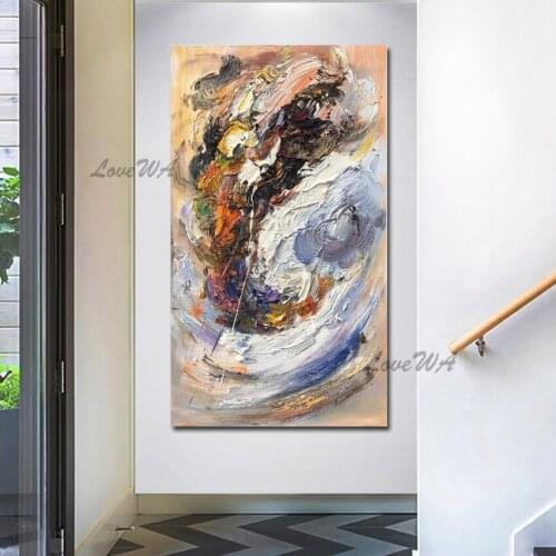 High Quality Abstract Oil Painting With On Canvas Strong Contrast New Arrival Home Decoration Wall Art For Room No Framed