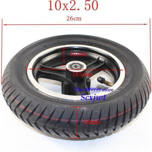 High quality 10 inch 10x2.50 aluminum alloy wheels and explosion-proof tyres for electric scooter balancing vehicle