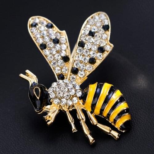 Y1UE Insect Bee Brooch Pins Jewelry Women Rhinestone Gifts Enamel Fashion Decoration