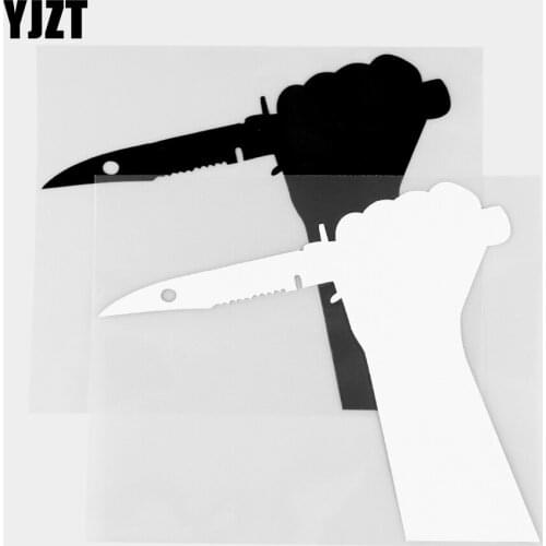 YJZT 13.0×15.0CM Exquisite Serrated Dagger Creative Car Sticker Personalized Vinyl Decal Window Glass Decoration 20C-0307