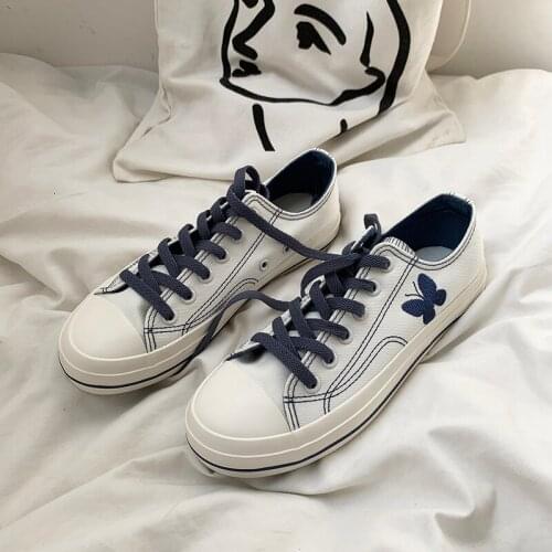 Maggies Walker Women Casual Shoes Breathable Canvas shoes Lace-up Platform Casual Shoes with Butterfly Size 35~40