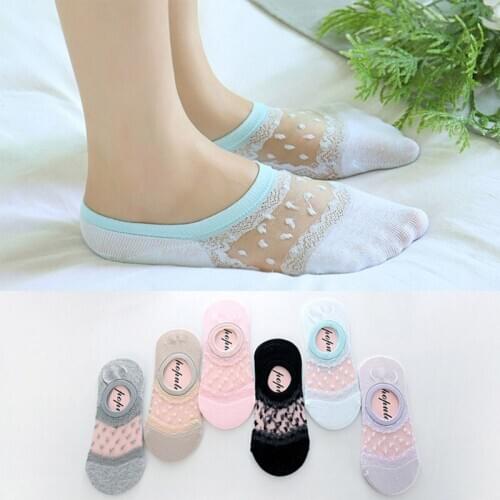 Women Silicone Non-Slip Invisible Boat Socks Invisible Low Cut Ankle Socks Women Girls Thin Sock