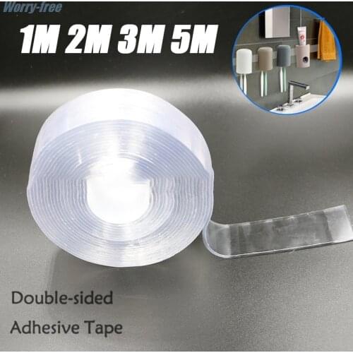 1/2/3/5M Nano Tracsless Tape Double Sided Tape Transparent No Trace Reusable Waterproof Adhesive Tape Cleanable