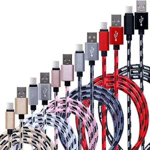 1m 2m 3m micro Aluminum Alloy Braided Nylon usb data charging for samsung s7 s6 note5