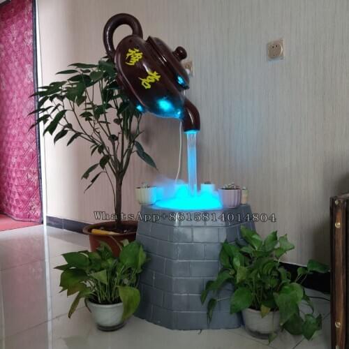 1pc Flowing water landscape fountain/Garden square courtyard fountain landscape decoration/Tea restaurant welcome sculpture