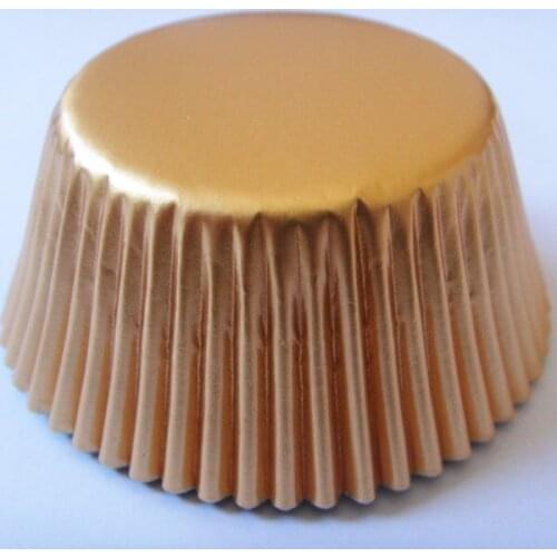 100pcs Gold Foil Wedding Paper Cake Cups Liners Baking Cup Muffin Tray Cupcake Cases for Birthday party Bridal Shower Decoration