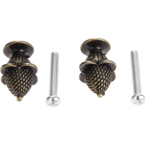 2sets Alloy Strawberry Knobs Antique Bronze Zinc Alloy Handles Pulls w/screws 25x18mm Drawer Door Cabinet Bin Vintage Decor