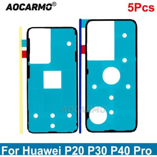 5Pcs Aocarmo For Huawei P30 Lite / P20 P30 P40 Pro Back Battery Cover Adhesive Rear Door Frame Glue Tape Sticker Replacement