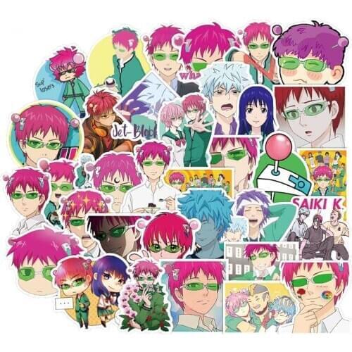 50Pcs Japanese Classic Animation Saiki Kusuo Sticker ForSuitcase Guitar Notebook Motorcycle Car Skateboard Computer Game Machine