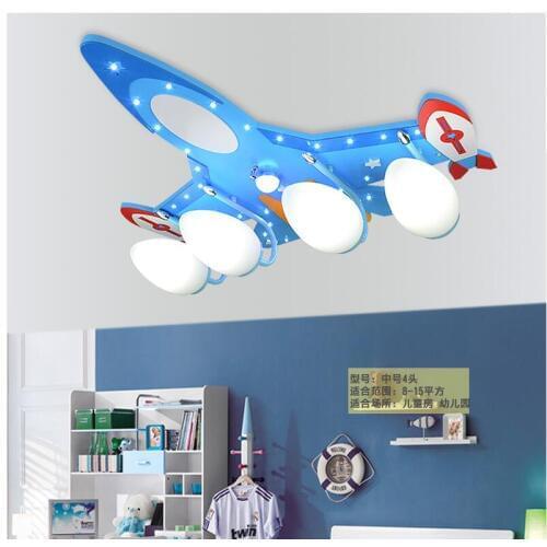 Free Shipping Children Bedroom Ceiling Lights Smart Remote Control Eye-protective LED Ceiling Lamp Blue Plane Decorative Lights