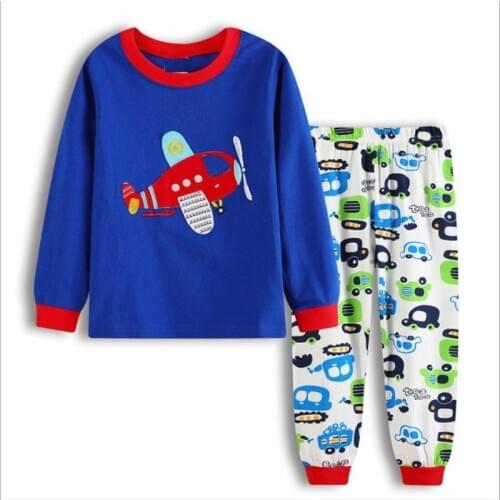 TUONXYE Children Pajamas Cartoon Plane Pyjamas Set Kids Pijama Infantil Boys Nightwear Cotton Girls Long Sleeve Sleepwear Suit