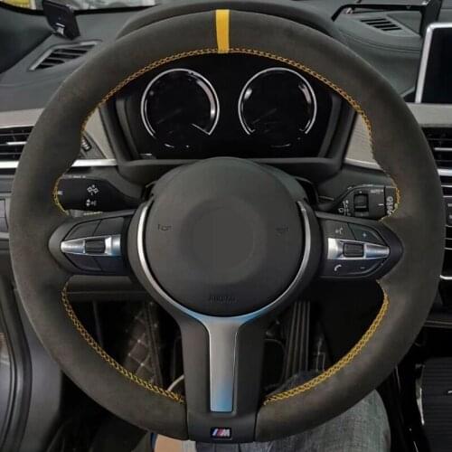 DIY Non-slip Black Suede Car Steering Wheel Cover For BMW F87 M2 F80 M3 F82 M4 M5 F12 F13 M6 F85 X5 M F86 X6 M F33 F30 M Sport