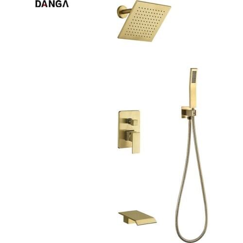 Shower System Shower Head 3 Function Shower Faucet Set Handheld Shower Brushed Shower Luxury Mixing Faucet Household Shower