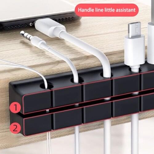Data Cable Organizer Silicone USB Cable Winder Double Row Office Desktop Data Line Organizer For Mouse Headphone Wire Organizer