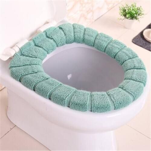 Hot Sale Comfortable Velvet Coral Bathroom Toilet Seat Cover Winter Toilet Cover Household Closestool Mat Seat Case Lid Cover