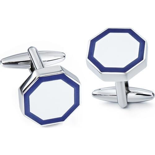 HAWSON Classic Eight Tangle Shape Rhodium Cufflink for Men High Quality Luxury Men Cuff links Cuff Button