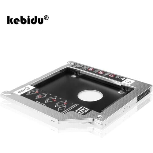 Kebidu 9.5mm Second HDD Caddy 2nd SATA 3.0 Hard Disk Drive 2.5" SSD Case Enclosure for Apple Macbook Pro Air etc CD DVD ROM