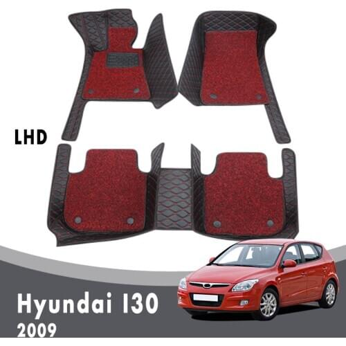 For Hyundai I30 2009 Luxury Double Layer Wire Loop Car Floor Mats Carpets Auto Interior Accessories Waterproof Anti Dirty Covers