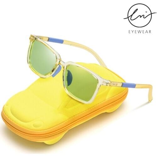 LM New Kids Polarized Sunglasses TR90 Boys Girls Sun Glasses Flexible Safety Colorful Lens Children Baby UV400 Eyewear With Case