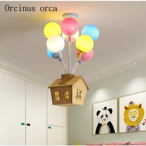 Cartoon creative color hot-air balloon pendant lamp Boy Girl Bedroom children room lamp modern LED house pendant lamp