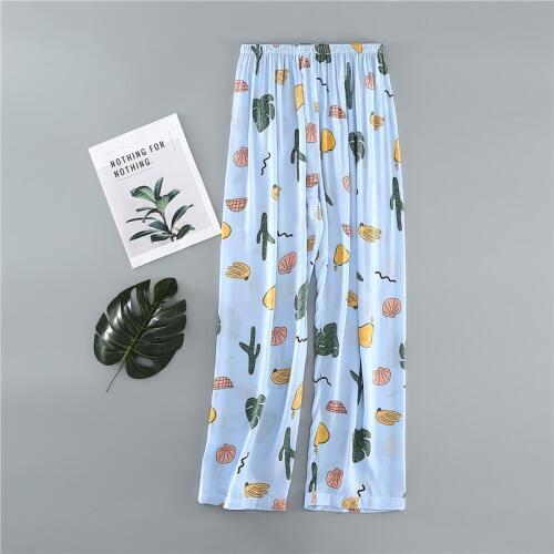 2020 Latest Summer Cotton Thin Home Pants Women Sleep Bottoms Cute Elastic Casual Pajama Pants Womens Pijama Mujer Trousers