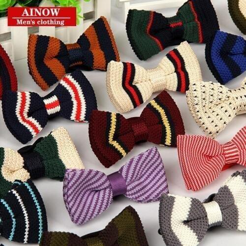 New fashion Men Women Knit Bowtie Adjustable Butterfly Double Deck Neckwear Bowties Designer Knitting Knitted Bow Tie 80pcs/lot