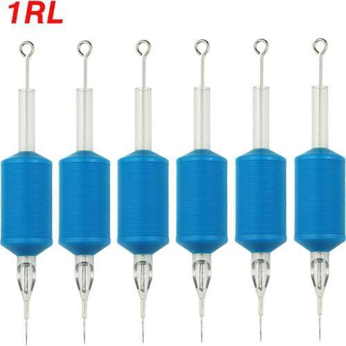 OPHIR 6PCS/Lot 1RL Tattoo Nozzle Needles Blue Disposable Tattoo Tube Tips with Nozzle Needles Grip _TA111(1RL)-6x