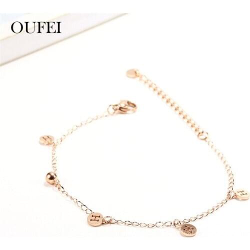 OUFEI Stainless Steel Jewelry Rose Gold Metal Bracelet For Women Fashion Bracelets Woman 2019 Jewellery Summer Accessories
