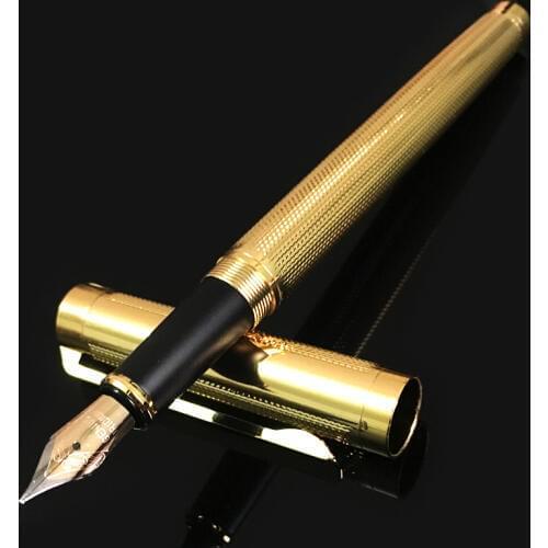 0.5mm Writing Point Iraurita Fountain Pen Full Metal Golden Clip Luxury Pens Stationery Office School Supplies