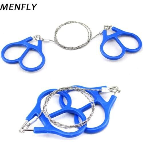MENFLY Stainless Steel Wire Camping Saws with Plastic Pull Ring Outdoor Supplies Tools Rope Chain Sawing Firewood Survival Saws