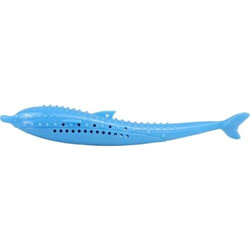 Portable Pet Cat Toothbrush Toy Fish Shape Catnip Flavor Silicone Molar Stick Teeth Cleaning Toy For Cats