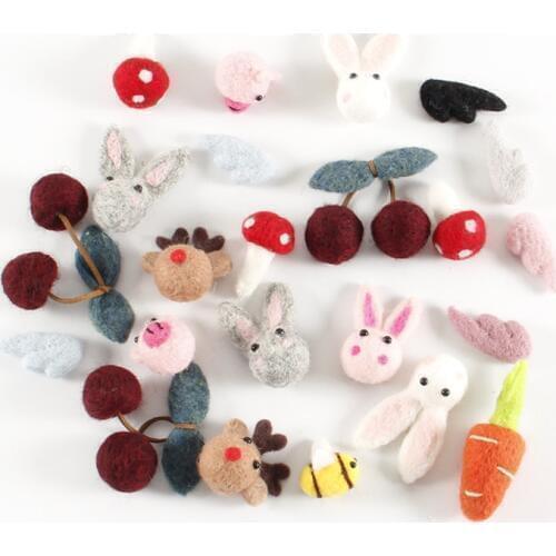 1PC Wool Felt DIY Craft Mini Carrots/Animal Poke DIY Kits Brooch Accessories Christmas Tree Decorations Hat Kids Hair Band