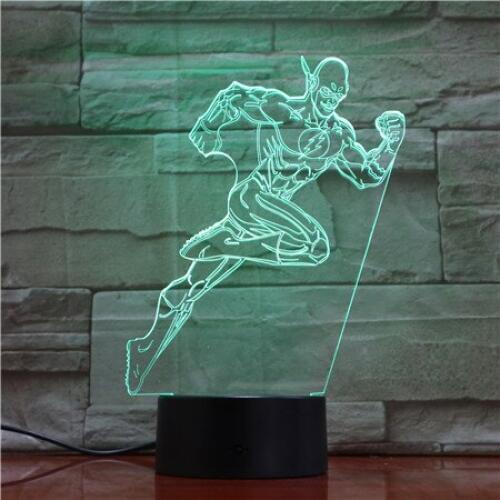 Cool Running Men 3D Lamp Led 7 Colors Changing Night Light USB Figure Table Lamp Bedroom Acrylic Light Fixture Decor Gifts 1661