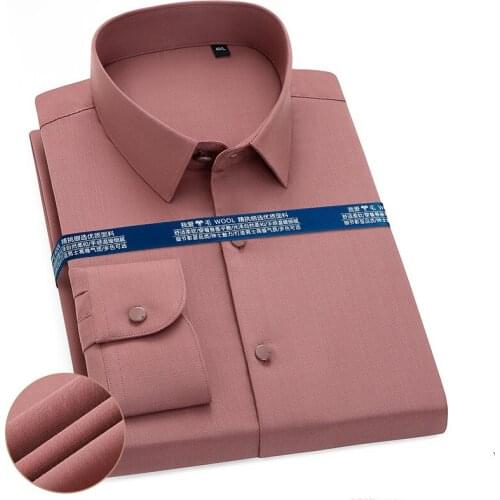 High Quality New Mens Dress Shirts Fashion Long Sleeve Cotton Comfortable Business Man Regular Fit Button Up Work Shirt Autumn