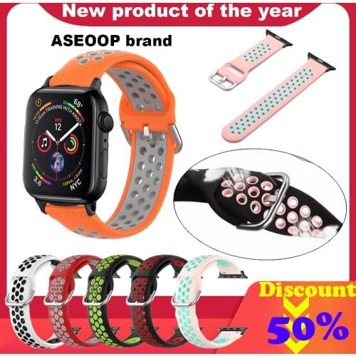 Silicone Strap For Apple Watch band 40 44mm 38 42mm Rubber watchband smartwatch bracelet iWatch serie 1 2 3 4 5 6 se smart band