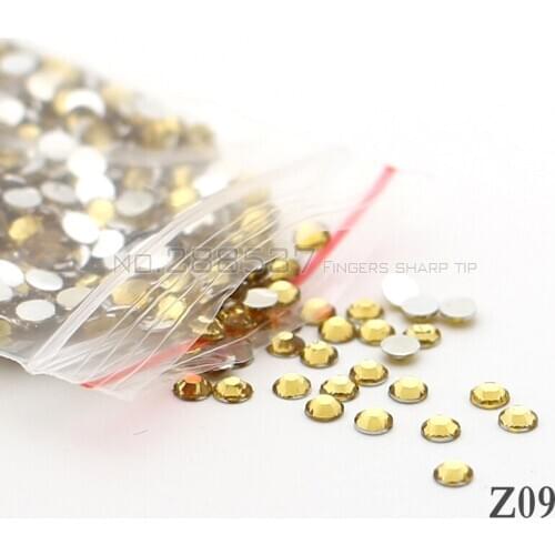 SS16-4mm Crystal yellow Nail Rhinestones 1000pcs Flat Back Non hotfix Glitter Nail Stones DIY 3d Nail Phones Decorations Z09