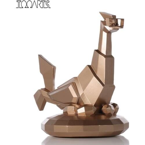 Tooarts Tomfeel Glasses Chicken Figurine Resin Craft Gift Modern Art Figurine Animal Ornaments For Home Decor