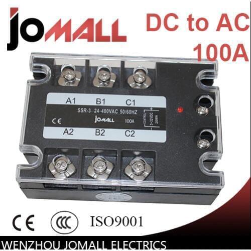 100A DC control AC SSR three phase Solid state relay