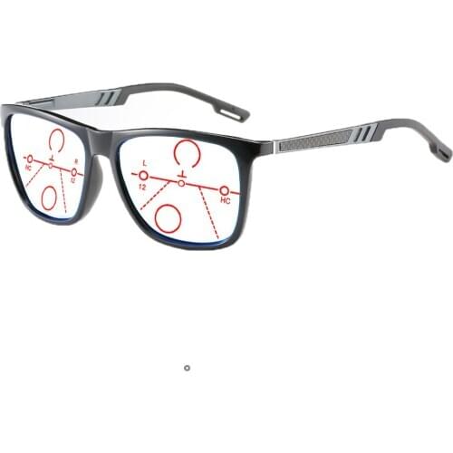 Al-mg Alloy Carbon Fiber Ultralight Progressive Multifocal Reading Glasses +0.75 +1 +1.25 +1.5 +1.75 +2 +2.25 +2.5 +2.75 To +4