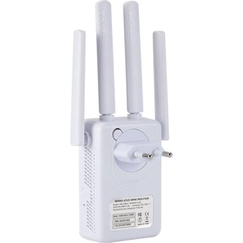 Wifi Repeater 2.4Ghz 300Mbps WiFi Extender Signal Booster WiFi Range Extender Wireless Wifi Relay Signal Amplifier White