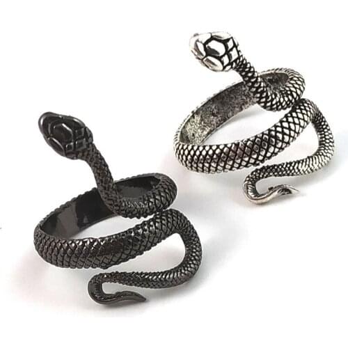 YUNLI New Fashion Metal Snake Ring Retro Silver Plated Paint Ring Everyday Wear Trend Exquisite Accessories Party Snake Ring