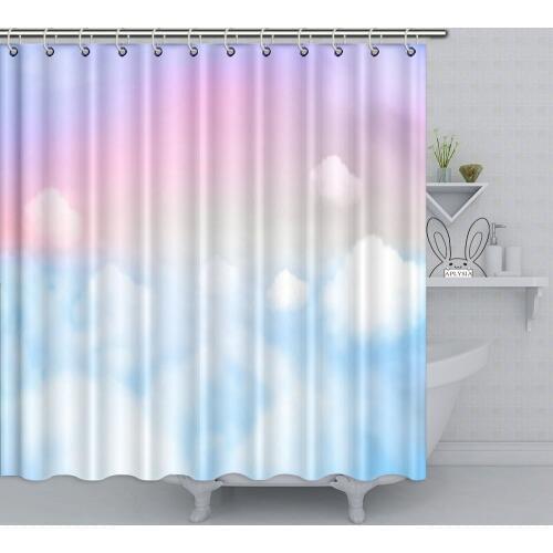 Aplysia Fantasy Sky and Pastel Color Interior Decor Shower Curtain 72 x 72 Inches Eco-Friendly Waterproof with Hooks Washable