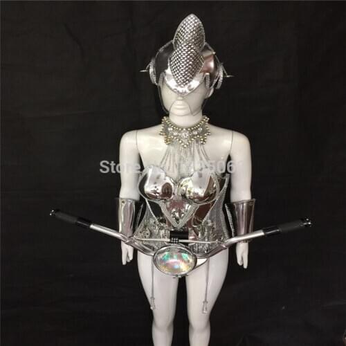 WYY Women stage costumes ballroom dance costume models performance catwalk clothing bar party ktv mirror cloth party supplies