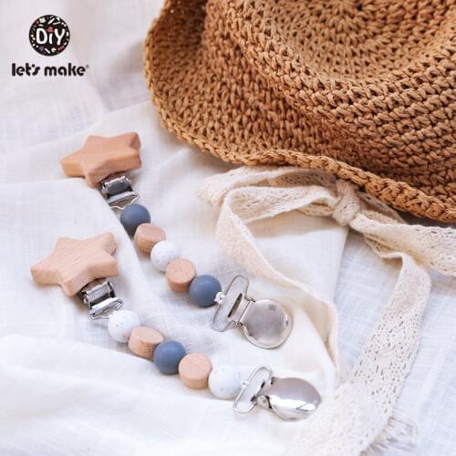 Lets Make 1pc Pacifier Chains Safe Teething Chain Baby Teether Eco-friendly Pacifier Clips Holder Chain Kids Blanket Clips