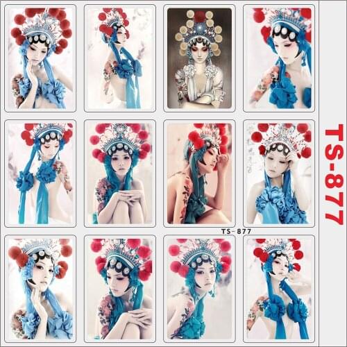 12pcs Beijing Peking Opera Facial Mask Style Diary Stickers Toys for Stationery Scrapbook Mobile Phone Laptop Art Decal Stickers