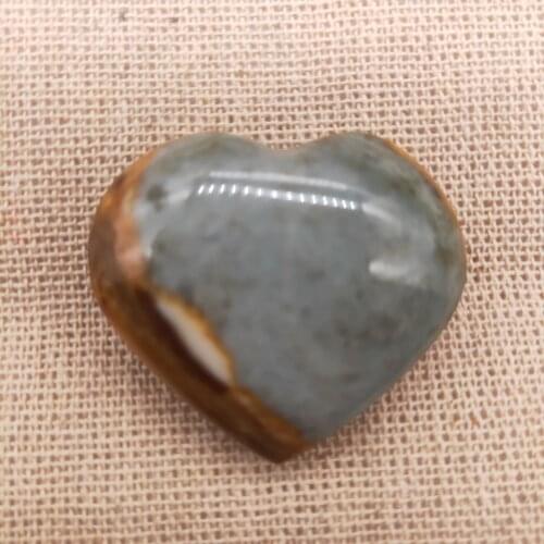 2pcs Natural colorful Ocean jasper sea stones crystal Love heart shape Massage Quartz crystals and mineral Reiki Healing