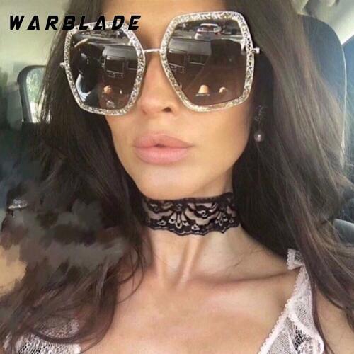 2020 New Women Luxury Brand Design Crystal Square Sunglasses Retro Diamonds Sun Glasses Female Shades Sun Glasses