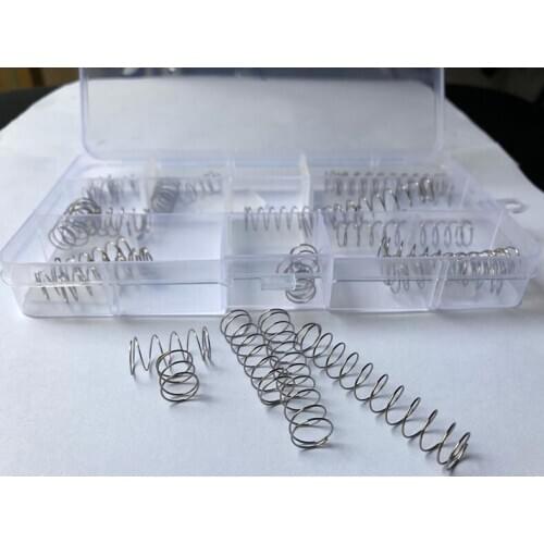 32pcs 10mm OD 0.4mm/0.5mm wire diameter pressure spring compression back metal springs reset stainless steel 10mm-50mm long