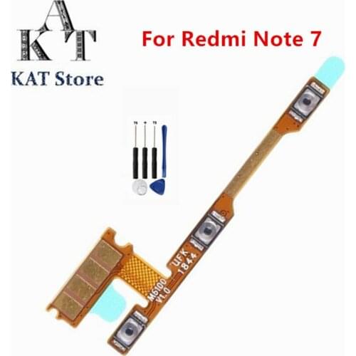 5Pcs Power Volume Flex Cable For xiaomi Redmi Note 7 Power on/off Volume Button Flex Cable +Tools Replacement Parts